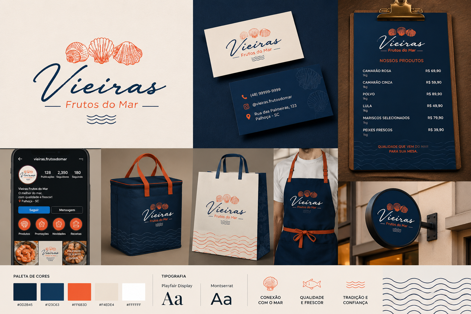 Kit de Branding — Vieiras Frutos do Mar